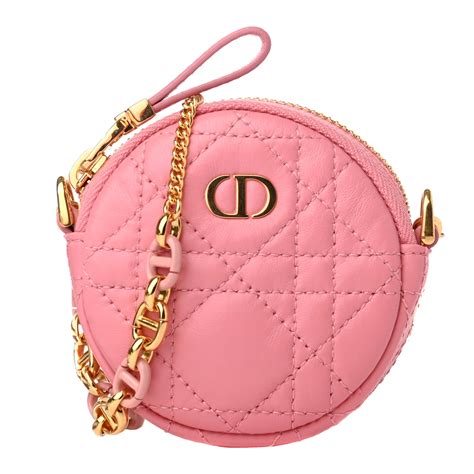 CHRISTIAN DIOR Lambskin Mini Cannage Round .